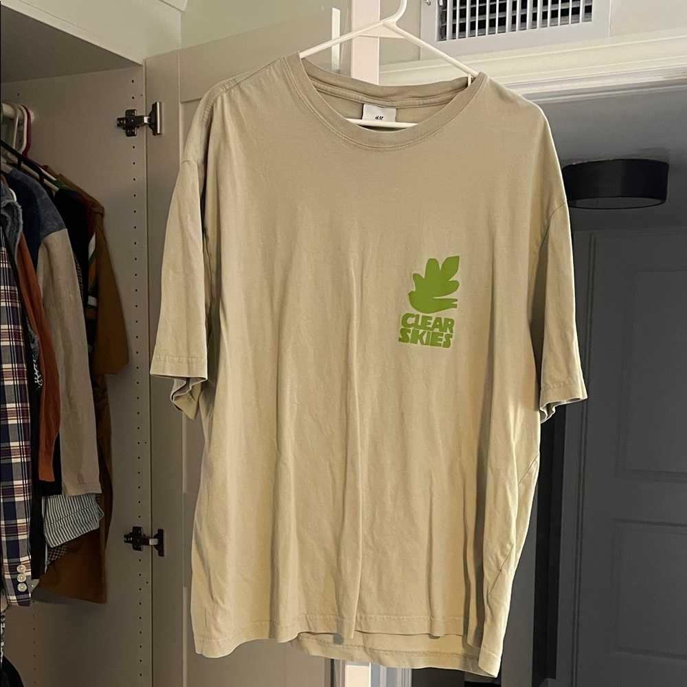 Beige/ Green T-Shirt for Men
